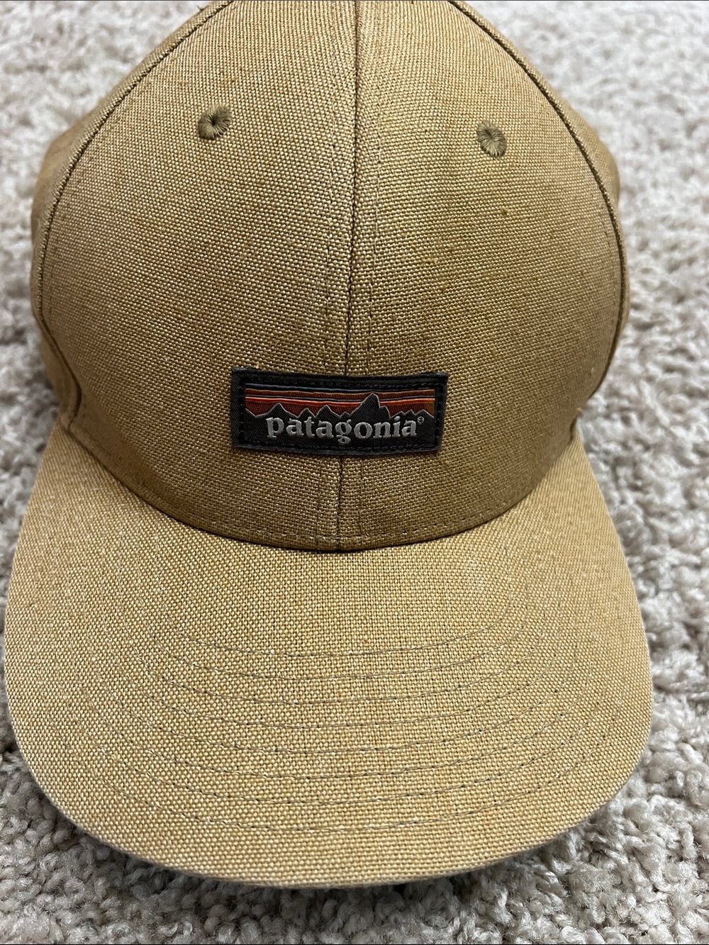 Patagonia Tan Canvas Baseball Cap with Logo Patch